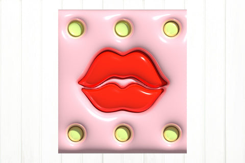 3D Puff Lips Sublimation Tumbler. 3D Tumbler Wrap PNG Sublimation Olga Terlyanskaya 