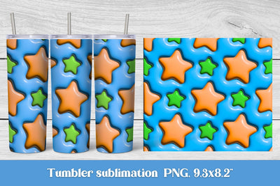 3d puff star sublimation tumbler | 3d tumbler wrap Sublimation Svetana Studio 