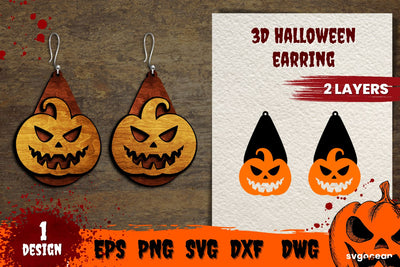 3D Pumpkin Earrings | Glowforge | Laser cut SVG SvgOcean 