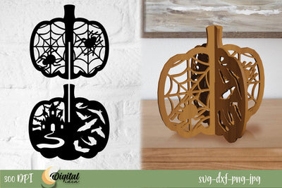 3d Pumpkin Laser Cut.Pumpkin SVG Decor. Pumpkin Halloween. SVG Evgenyia Guschina 