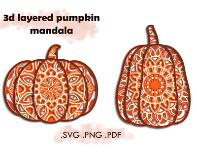 3d Pumpkin Mandala svg - Layered 3d Mandala SVG Deepa 