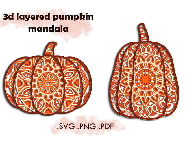 3d Pumpkin Mandala svg - Layered 3d Mandala SVG Deepa 