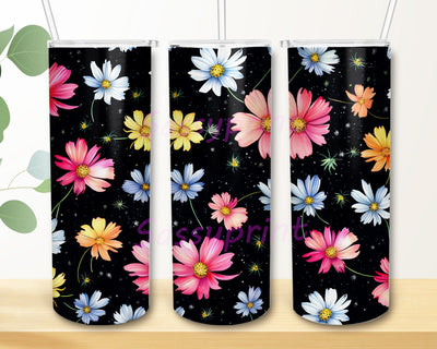 3D Quilled Pink and Purple Cosmos Flowers 20oz Skinny Tumbler Png, Cosmos Pattern Water Color Tumbler, Floral 3D Cosmos Tumbler, Purple Cosmos Flowers Png Sublimation sassyprint 