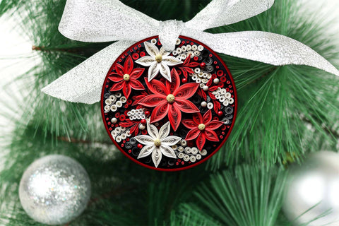 3D Quilling Christmas Ornaments Bundle Sublimation Designs by Ira 