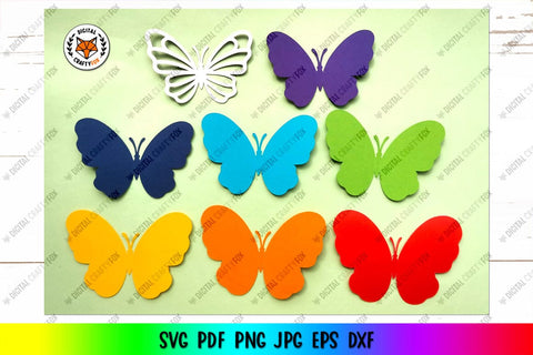 3D Rainbow Sunflower SVG , 3D Rainbow Butterfly SVG 3D Paper Digital Craftyfox 