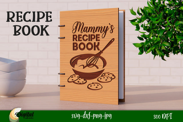 3D Recipe book Laser Cut. Kitchen Book Laser Cut. Decor SVG. SVG Evgenyia Guschina 