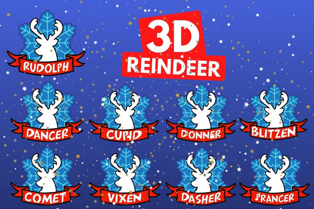 3D Reindeer SVG Bundle SVG SvgOcean 