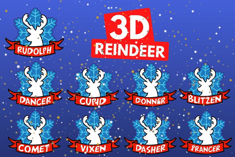 3D Reindeer SVG Bundle SVG SvgOcean 