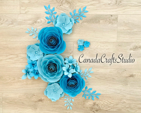 3D Rose Paper flower Bundle 14 SVG CanadaCraftsStudio 