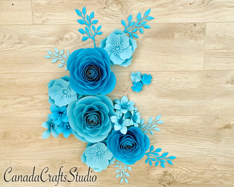 3D Rose Paper flower Bundle 14 SVG CanadaCraftsStudio 
