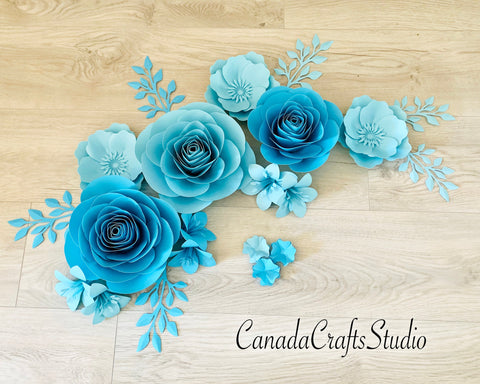 3D Rose Paper flower Bundle 14 SVG CanadaCraftsStudio 