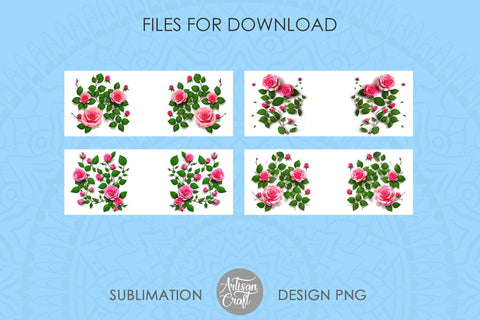 3D Roses 11oz mug sublimation designs, PNG files Sublimation Artisan Craft SVG 