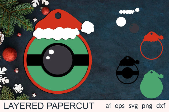 3d Santa cam, Christmas decoration, Layered papercut template 3D Paper AnastasiyaArtDesign 