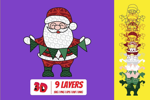 3D Santa Claus SVG Bundle SVG SvgOcean 