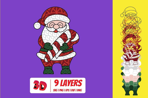 3D Santa Claus SVG Bundle SVG SvgOcean 