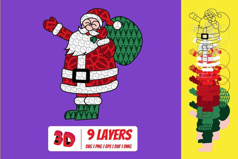 3D Santa Claus SVG Bundle SVG SvgOcean 