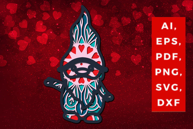 3D Santa Claus Valentine multi-layer SVG, Layered Santa Claus, Papercut Santa Claus, Valentine Mandala SVG MD JOYNAL ABDIN 