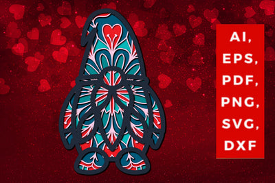 3D Santa Claus Valentine multi-layer SVG, Layered Santa Claus, Papercut Santa Claus, Valentine Mandala SVG MD JOYNAL ABDIN 