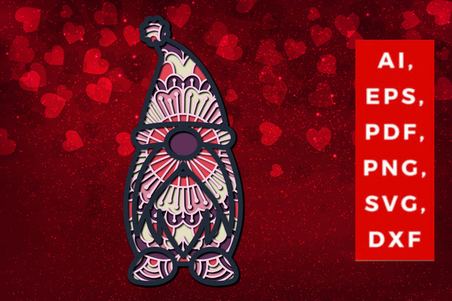 3D Santa Claus Valentine multi-layer SVG, Layered Santa Claus, Papercut Santa Claus, Valentine Mandala SVG MD JOYNAL ABDIN 