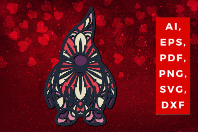 3D Santa Claus Valentine multi-layer SVG, Layered Santa Claus, Papercut Santa Claus, Valentine Mandala SVG MD JOYNAL ABDIN 