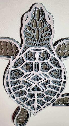3D Sea Turtle Mandala Multi Layered Mandala SVG SVG SVGcraze 