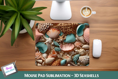 3D Seashell Mouse Pad Sublimation Sublimation Stacy's Digital Designs 