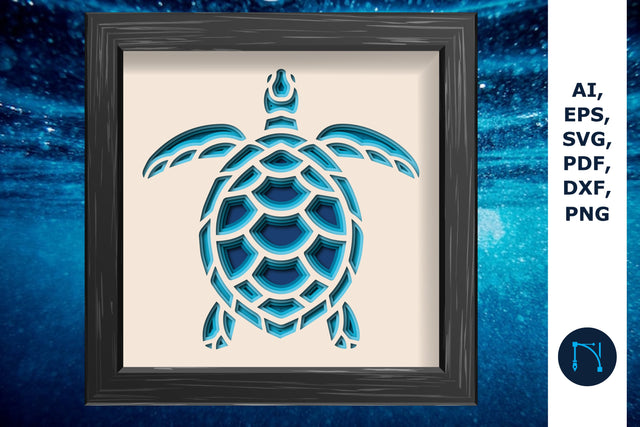 3D shadow box Sea Turtle Paper Cut SVG SVG MD JOYNAL ABDIN 