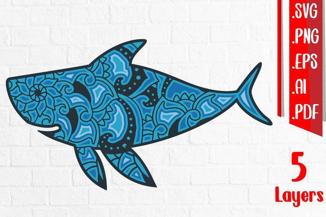 3D Shark Layered Cut Files 3D Paper zafrans studio 