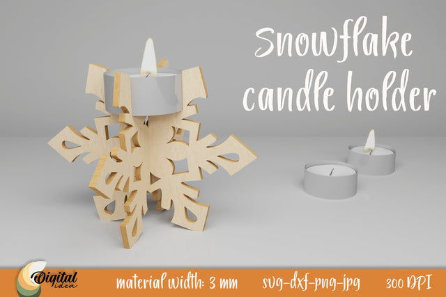 3D Snowflake Candle Holder. Christmas Design SVG SVG Evgenyia Guschina 