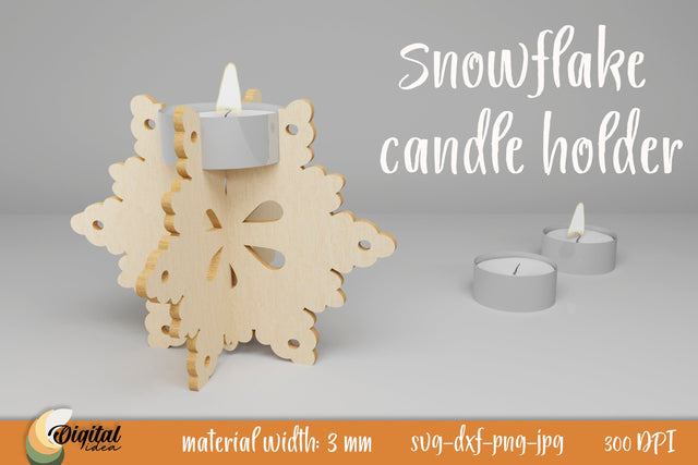 3D Snowflake Candle Holder. Christmas Design SVG SVG Evgenyia Guschina 
