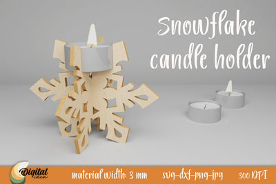3D Snowflake Candle Holder. Christmas Design SVG SVG Evgenyia Guschina 