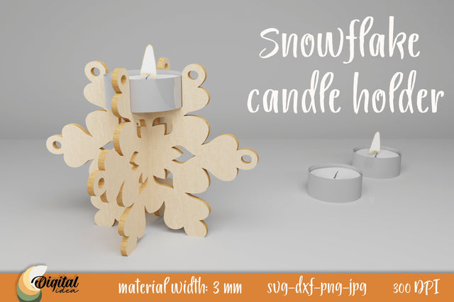 3D Snowflake Candle Holder. Christmas Design SVG SVG Evgenyia Guschina 
