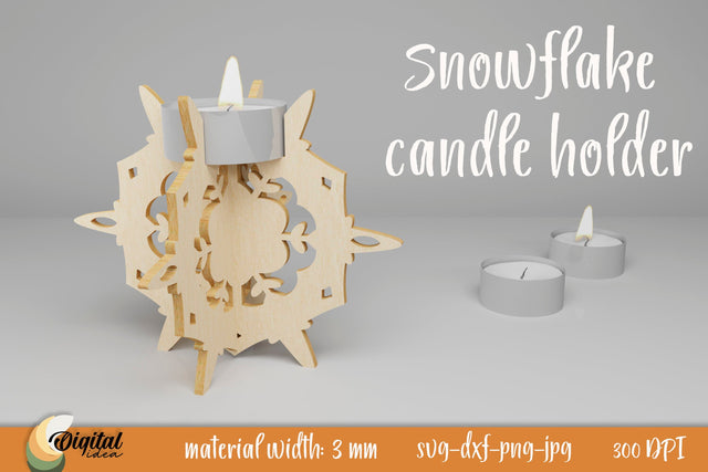 3D Snowflake Candle Holder. Christmas Design SVG SVG Evgenyia Guschina 
