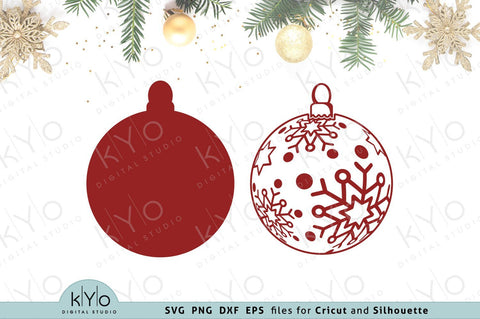 3D Snowflake Christmas Tree Ball Svg Dxf Png Eps Files SVG kYo Digital Studio 