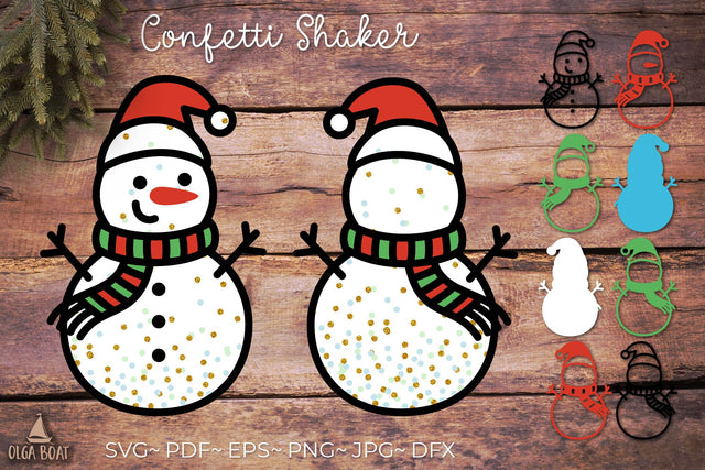 3d Snowman layered svg | Christmas Confetti Shaker 3D Paper Olga Boat Design 