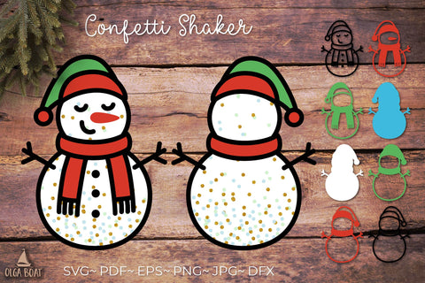 3d Snowman svg Bundle | Confetti Shaker Christmas Games 3D Paper Olga Boat Design 