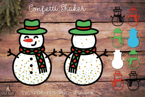 3d Snowman svg Bundle | Confetti Shaker Christmas Games 3D Paper Olga Boat Design 