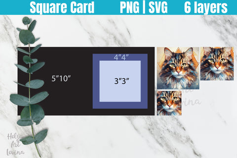 3D Square Card Sublimation Sublimation Helga Art 