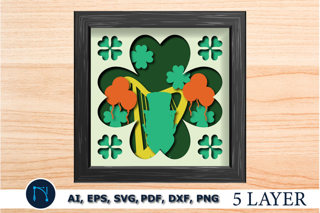 3d st Patrick's day layer Shadow Box SVG SVG MD JOYNAL ABDIN 