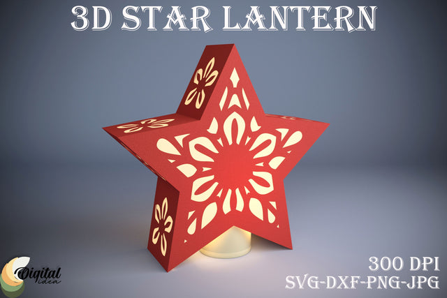 3D Star Lantern Paper Cut. Lantern Laser Cut Design Paper Cut 3D Paper Evgenyia Guschina 