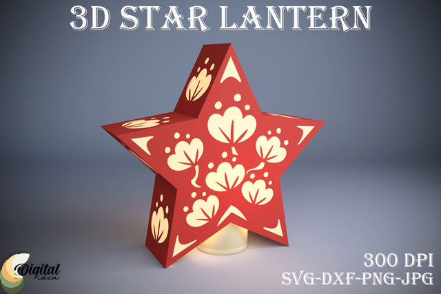 3D Star Lantern Paper Cut. Lantern Laser Cut Design Paper Cut 3D Paper Evgenyia Guschina 