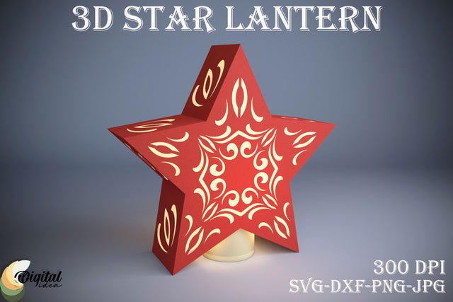 3D Star Lantern Paper Cut. Lantern Laser Cut Design Paper Cut 3D Paper Evgenyia Guschina 