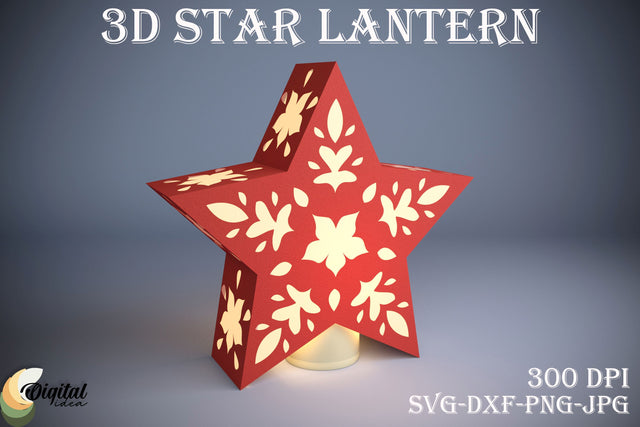 3D Star Lantern Paper Cut. Lantern Laser Cut Design Paper Cut 3D Paper Evgenyia Guschina 