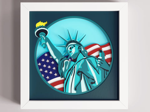 3d Statue of Liberty svg - 4th of July Shadow box svg, New York 3d svg, Independence Day 3d shadow box, files for Cricut, for Silhouette SVG CutLeafSvg 