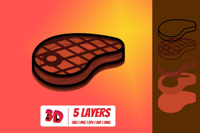3D Steak SVG SVG SvgOcean 