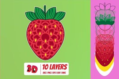 3D Strawberry SVG Cut File SVG SvgOcean 