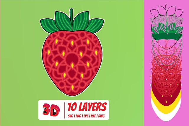 3D Strawberry SVG Cut File SVG SvgOcean 