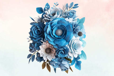 3d sublimation Blue Floral Bouquet Clipart Sublimation FloridPrintables 