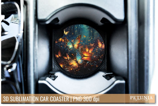 3D Sublimation Car Coaster | Car Coaster Sublimation Design Sublimation Petunia Digital Design 