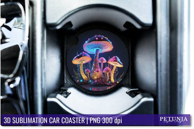 3D Sublimation Car Coaster | Car Coaster Sublimation Design Sublimation Petunia Digital Design 